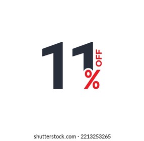 11% Discount Coupon design. Sale tags set vector badges template. Sale offer price sign. Special offer symbol. Discount promotion. Discount badge shape. Vector illustration template 