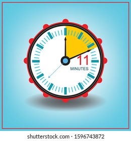 11 Eleven Minutes Vector Clock Icon