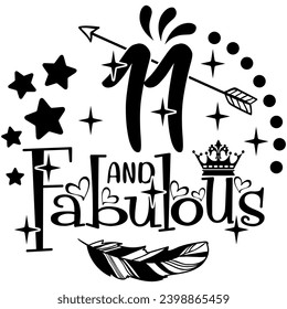 11 and fabulous black vector graphic design and cut file