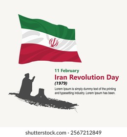 11 February Iran  Revolution Day 1979, Freedom Iran post banner illustration on vector based drawing Vol 01