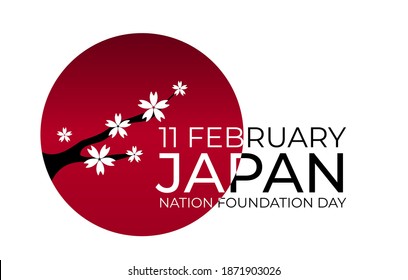 11 february  Japan nation foundation day  background Template design for card, banner, poster or flyer. Vector Illustration