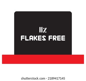 11% Flakes Free sign tag warning banner vector art illustration Isolated on White Background in various color