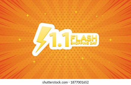 1.1 Flash shopping day. Banner templete design for media promotions and social media promo