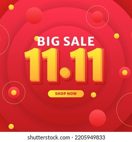 11 11 hot deal shopping day discount sale offer promotion flyer banner concept