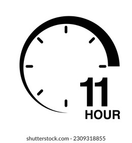 11 hour protection clock time sign icon symbol vector illustration isolated on white background