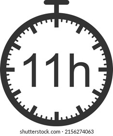 11 hour timer icon, clock icon vector