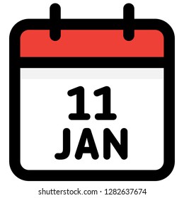 11. January - Calendar Icon - Vector Illustration - Vector