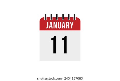 11 january calendar vector. Flat vector daily calendar icon. calendar icon vector.