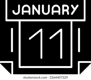 11 January Solid Style Icon Design