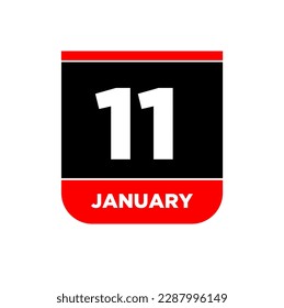 11 January vector calendar vector icon. 11 Jan card. 