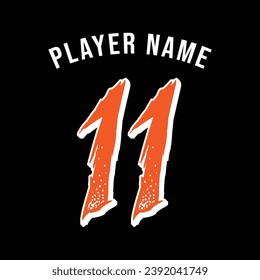 11 jersey number. Baseball jersey number design vector