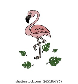 11 de julho de 2025, ilustração vetor do design criativo Flamingo com personagem de desenho animado - design ilustração por nurdal