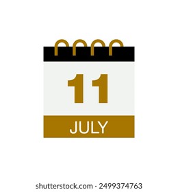 11 july calendar date icon vector eps