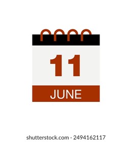 11 june calendar date icon vector eps
