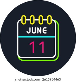 11 June Line Multi Colour Circle