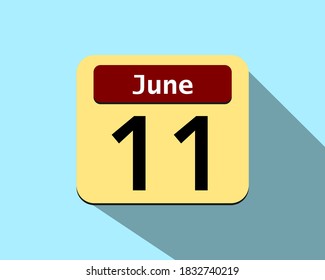 11 de junio - Imagen vectorial de un icono de un calendario