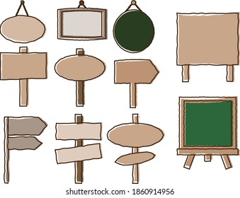 
11 kinds of signboard illustration set