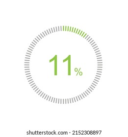 11% Loading. 11% circle diagrams Infographics vector, 11 Percentage ready to use for web design ux-ui.