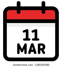 11. March - Calendar Icon - Vector Illustration - Vector