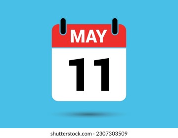 11. Mai Kalendertag flaches Symbol Tag 11 Vektorgrafik