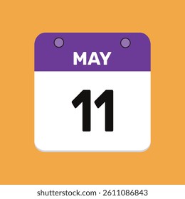 11 may calender icon text page monthly web design.