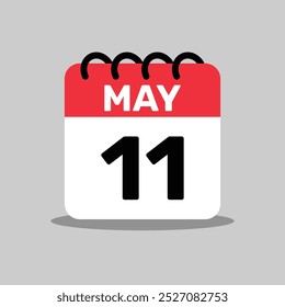 11 May Icon calendar day of the month, vector illustration design.