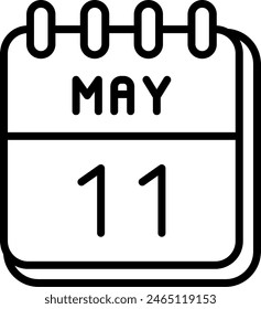 11. Mai Vektorgrafik Line Icon Design