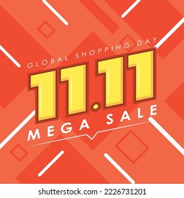 11 11 mega sale lettering commerce card