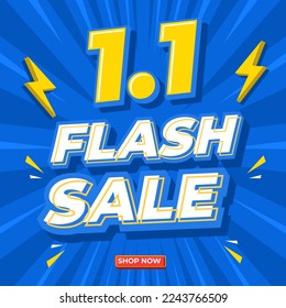 1.1 Mega sale online banner.