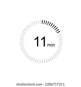 11 minutes timer icon,11 min digital timer. Clock and watch, timer, countdown.