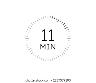 Relojes de 11 minutos, vectores de icono de Timer 11 minutos