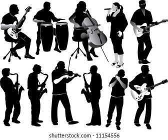 11 Musician Silhouettes