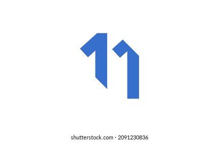 11 New Number Unique Cut Modern Stock Vector (Royalty Free) 2091230836