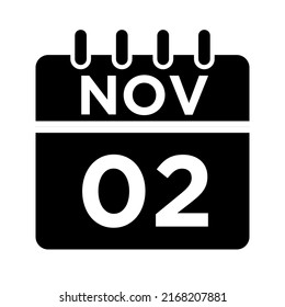 11- Nov - 02 Glyph black Icon