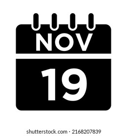 11- Nov - 19 Glyph black Icon