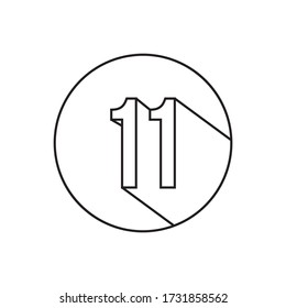 11 number lines icon symbol vector isolated on white background