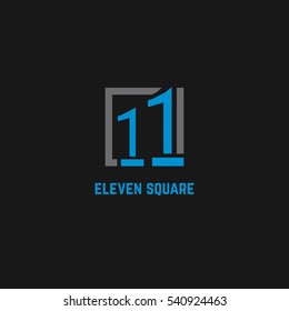 11 Number logo design vector element
