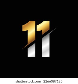 11 Number Luxury Logo Design Template Inspiration, Vector Illustration.