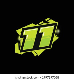 11 number racing design vector