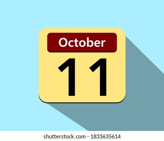 11 de octubre - Imagen vectorial de un icono de un calendario