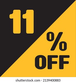 Up To 11% Off Special Offer sale sticker black and gold, vector illustration