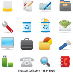 11 Office Icons Professional vector set for your website, application, or presentation. The graphics can easily be edited color individually and be scaled to any size