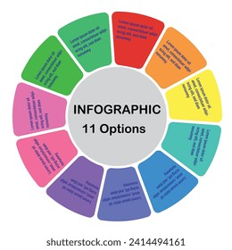 11 options circle infographic or business infographic