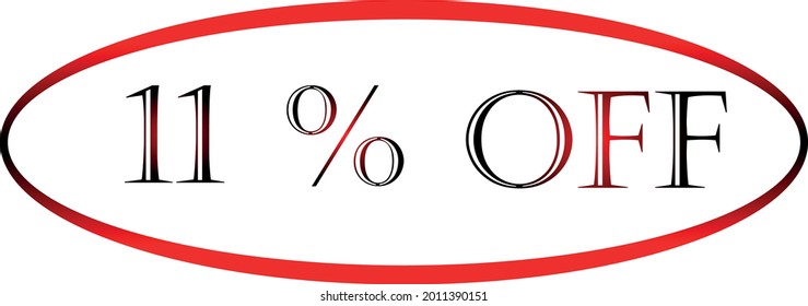 11% del símbolo vector rojo. símbolo de descuento, promoción de descuento, oferta de descuento de venta, publicidad de marketing, súper venta.