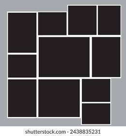 11 photo collage template. vector illustration, new collections