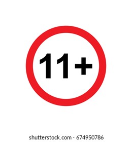 11 plus icon illustration isolated vector sign symbol