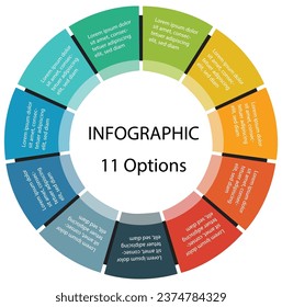 11 points Infographic, eleven, circle infographic