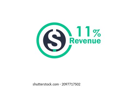 11% revenue design vector image