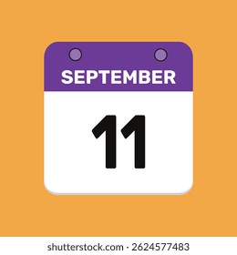 11 september calender icon text page monthly web design.