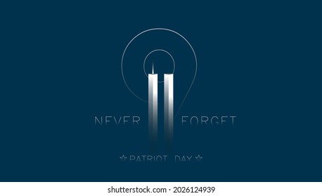 11 September- illustration for Patriot Day USA poster or banner.